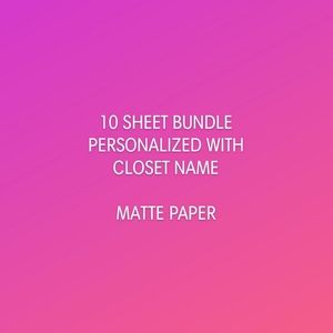 10 Sheet Personalized Bundle / Paper [Price Firm]